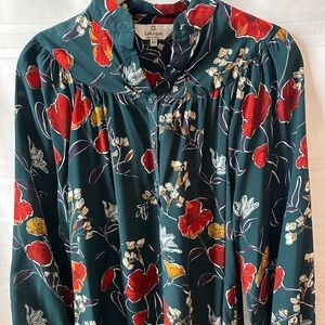 LaRoque Original, long sleeve 3/4 button front blouse, sz XS.